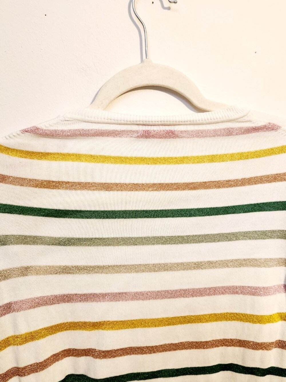 Brooks Brothers | Women's Striped Off-White Crewneck Sweater (Size Medium) - Picture 11 of 14
